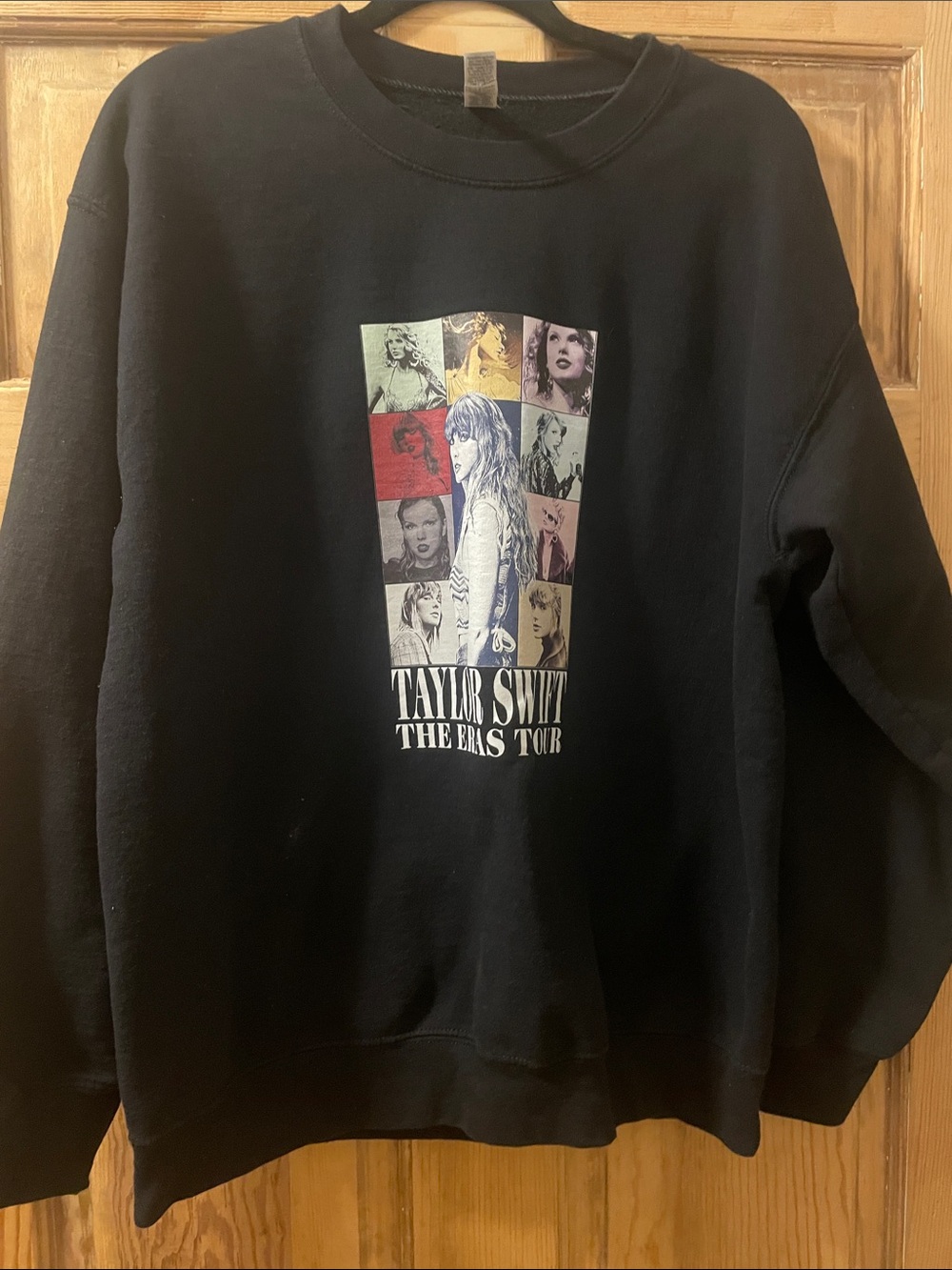 Taylor Swift Eras Tour Graphic Sweatshirt Black Gildan Large